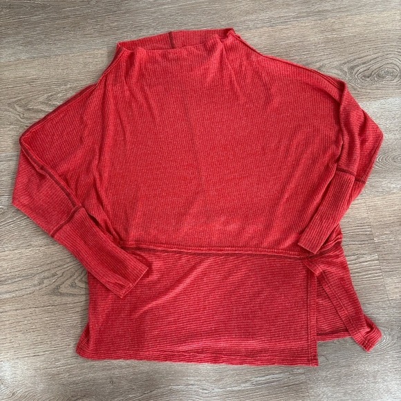 Free People We The Free Londontown Thermal Top Burnt Orange Asymmetrical XS - Picture 10 of 15